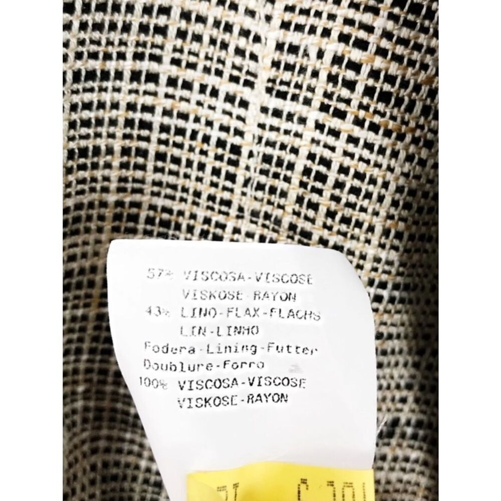 Armani Collezioni Linen blend Neutral Tweed Blazer 3 button closure size 10 - Picture 11 of 15